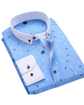 Light blue with white collar and anchors