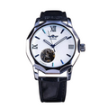 White with leather strap