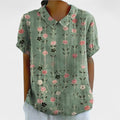 Green floral print