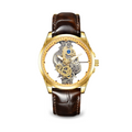 Gold Dark Brown Leather