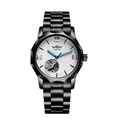 White with metal band