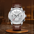 Silver White (Brown Leather)