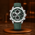 Green suede leather