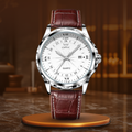 Leather Brown White