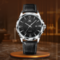 Leather Silver Black