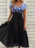 Blue Flower Black