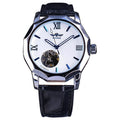 White with leather strap