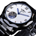 White with metal strap